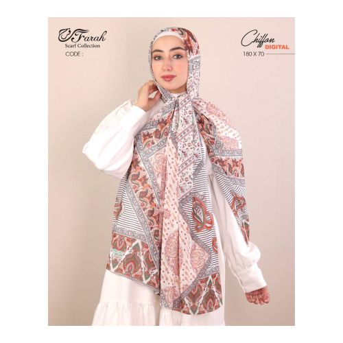 [CLBW-600473] Elegant Chiffon Hijab Scarf - Exquisite 180cm Printed Headscarf - Style-110
