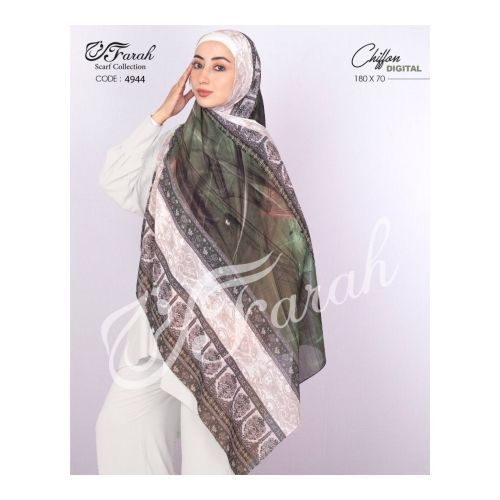 [CLBW-600502] Elegant Chiffon Hijab Scarf - Exquisite 180cm Printed Headscarf - Style-139