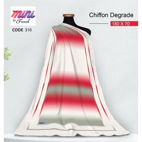 [CLBW-601304] Elegant Chiffon Hijab Scarf with Printed Gradient - 180 x 70 cm - Style-4