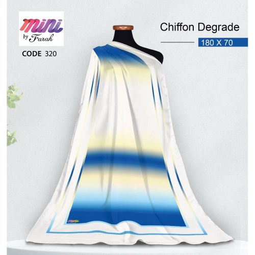 [CLBW-601313] Elegant Chiffon Hijab Scarf with Printed Gradient - 180 x 70 cm - Style-13