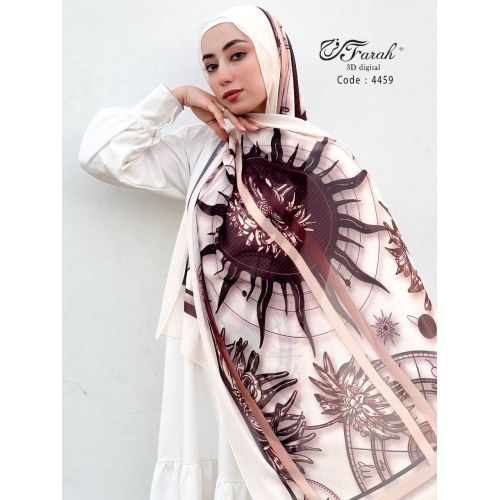 [CLBW-601444] Chiffon Hijab Scarf - 200cm Length with Exquisite Prints - Style-56