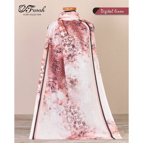 [CLBW-601692] Elegant Linen Scarf Hijab - 180cm Printed Wrap for Modest Fashion - Style-23