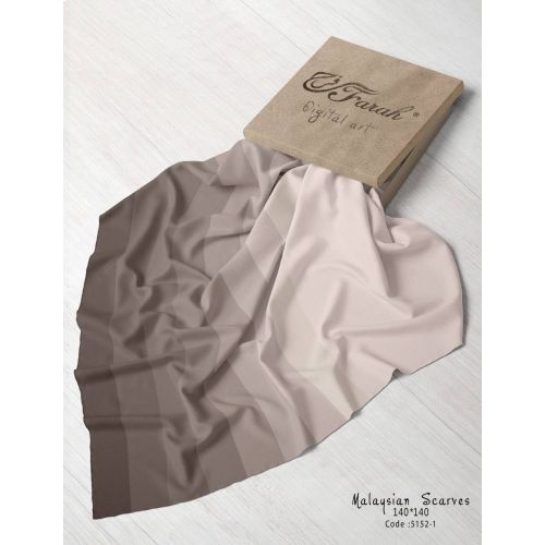 [CLBW-602002] Malaysian Chiffon 3D Print Square Khimar Hijab Scarf - Style 25